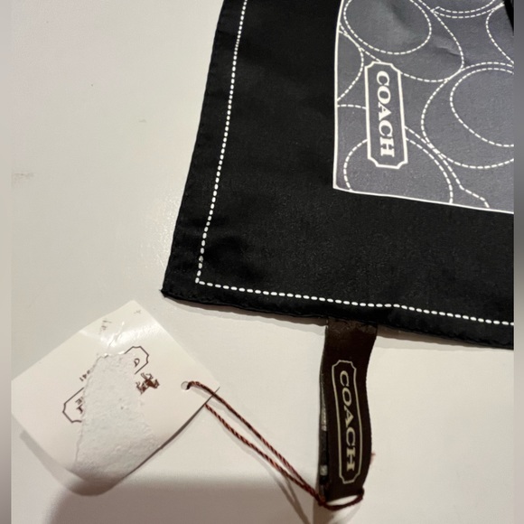 COACH 100% Silk Charmeuse Square Scarf w/Large Signature “C” Allover Print - Picture 10 of 12